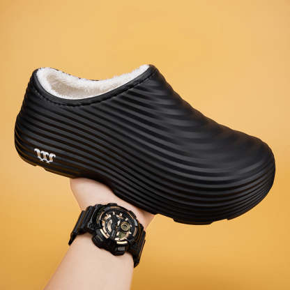 Unisex Fall/Winter Warm EVA Slip-On Clogs – Comfortable Pain-Relief Shoes with Arch Support, Waterproof & Non-Slip, Cozy Sherpa Lining for Indoor & Home Casual Wear-SCSLUXE