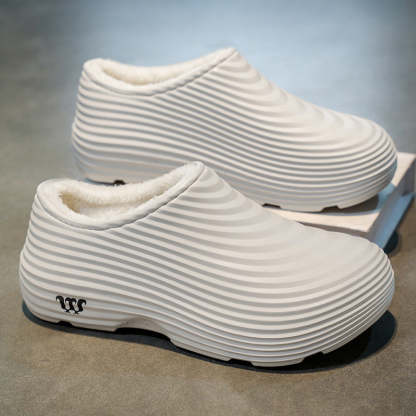 Unisex Fall/Winter Warm EVA Slip-On Clogs – Comfortable Pain-Relief Shoes with Arch Support, Waterproof & Non-Slip, Cozy Sherpa Lining for Indoor & Home Casual Wear-SCSLUXE