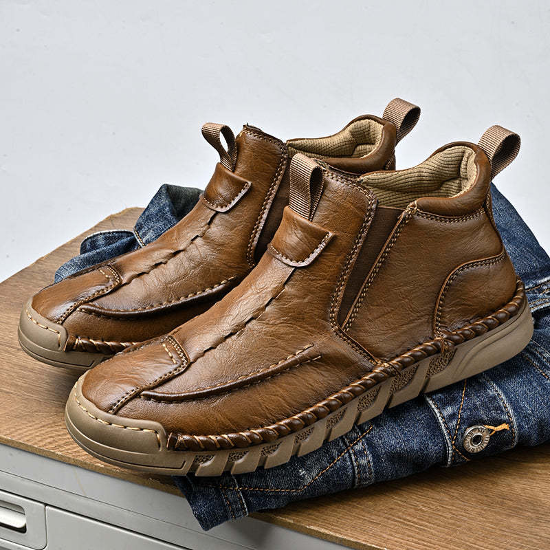 Limited Time Sale 70% OFF – Men’s Retro Leather Zip Boots Built for Comfort, Wide Toe, Arch Support, Pressure Relief, Waterproof for Every Season-SCSLUXE