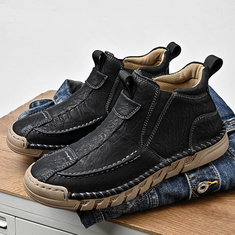 Limited Time Sale 70% OFF – Men’s Retro Leather Zip Boots Built for Comfort, Wide Toe, Arch Support, Pressure Relief, Waterproof for Every Season-SCSLUXE