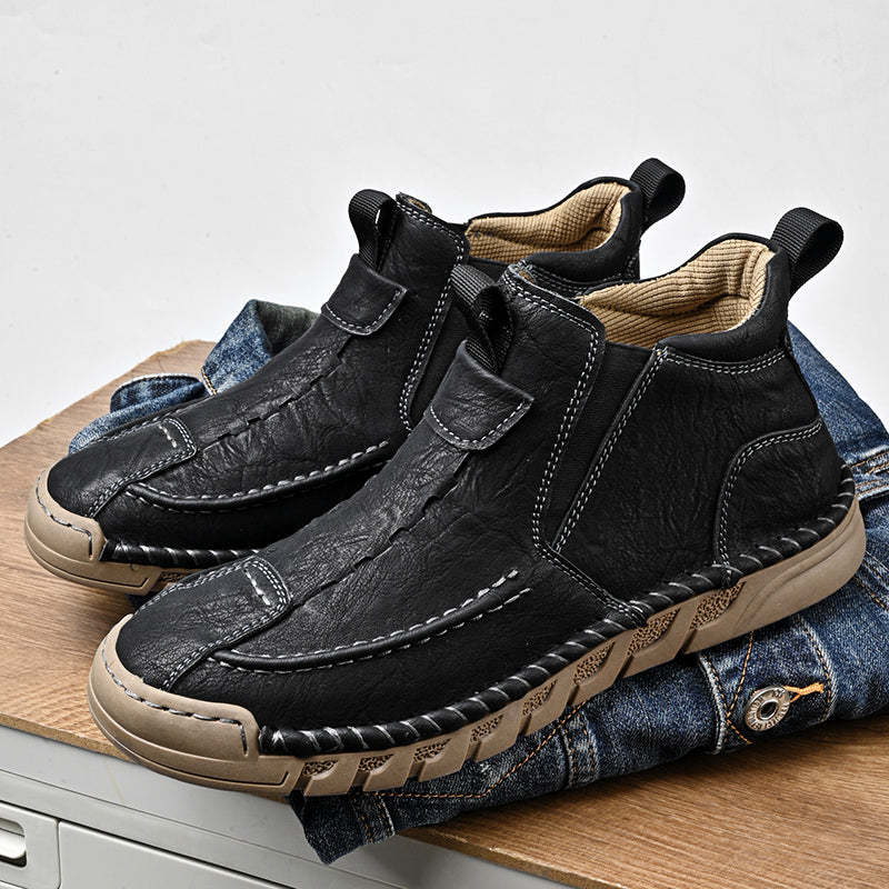 Limited Time Sale 70% OFF – Men’s Retro Leather Zip Boots Built for Comfort, Wide Toe, Arch Support, Pressure Relief, Waterproof for Every Season-SCSLUXE