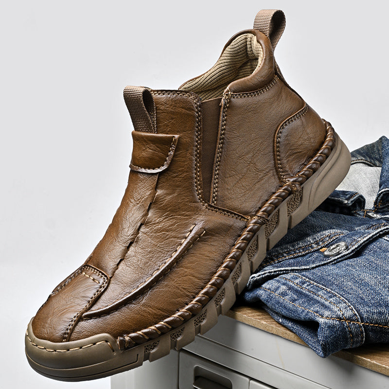 Limited Time Sale 70% OFF – Men’s Retro Leather Zip Boots Built for Comfort, Wide Toe, Arch Support, Pressure Relief, Waterproof for Every Season-SCSLUXE