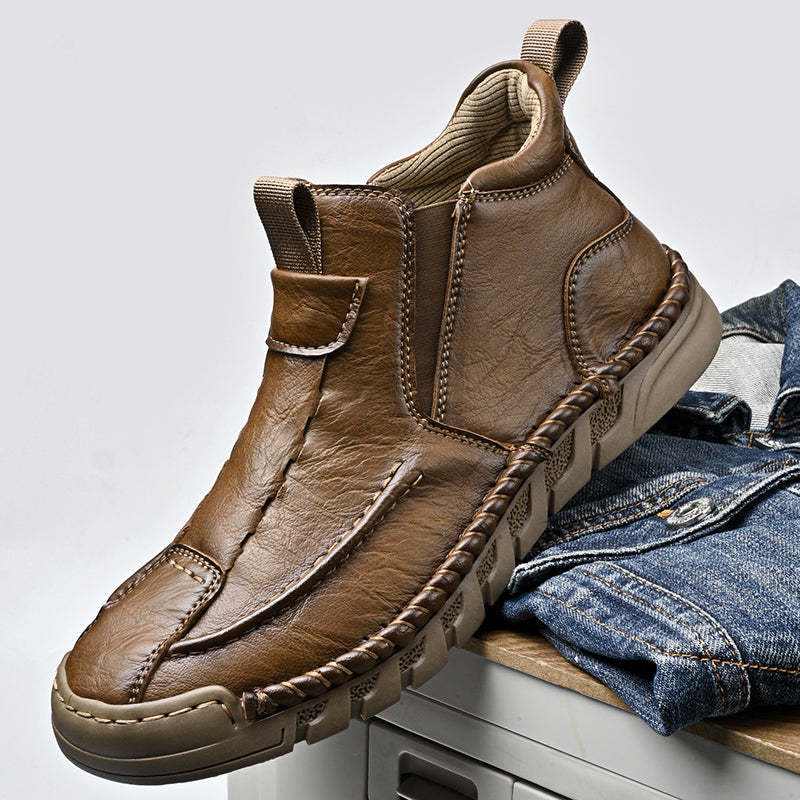 Limited Time Sale 70% OFF – Men’s Retro Leather Zip Boots Built for Comfort, Wide Toe, Arch Support, Pressure Relief, Waterproof for Every Season-SCSLUXE