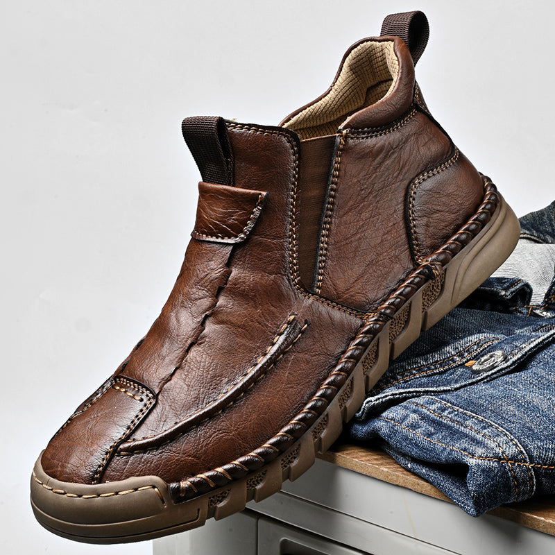 Limited Time Sale 70% OFF – Men’s Retro Leather Zip Boots Built for Comfort, Wide Toe, Arch Support, Pressure Relief, Waterproof for Every Season-SCSLUXE