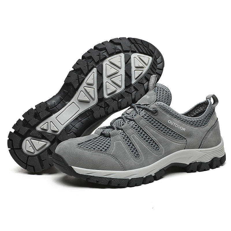 Men's Genuine Leather Breathable Lightweight Arch Support Hiking Orthopedic Shoes