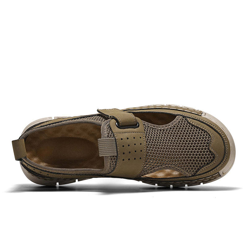 (⏳49% OFF)Men's Mesh Fisherman Sandals – Hook & Loop, Non-Slip for Wading & Fishing