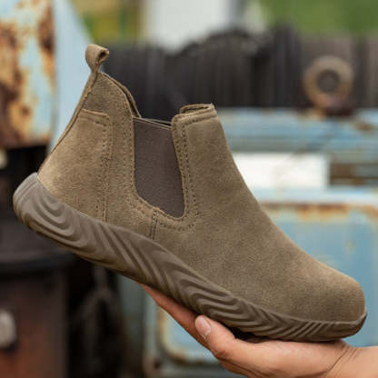 (Multiple Protection👍)High Quality Work Boots - Super Wear-Resistant Leather Material Kevlar Sole Anti-Impact Steel Toe Orthotic Insole-SCSLUXE