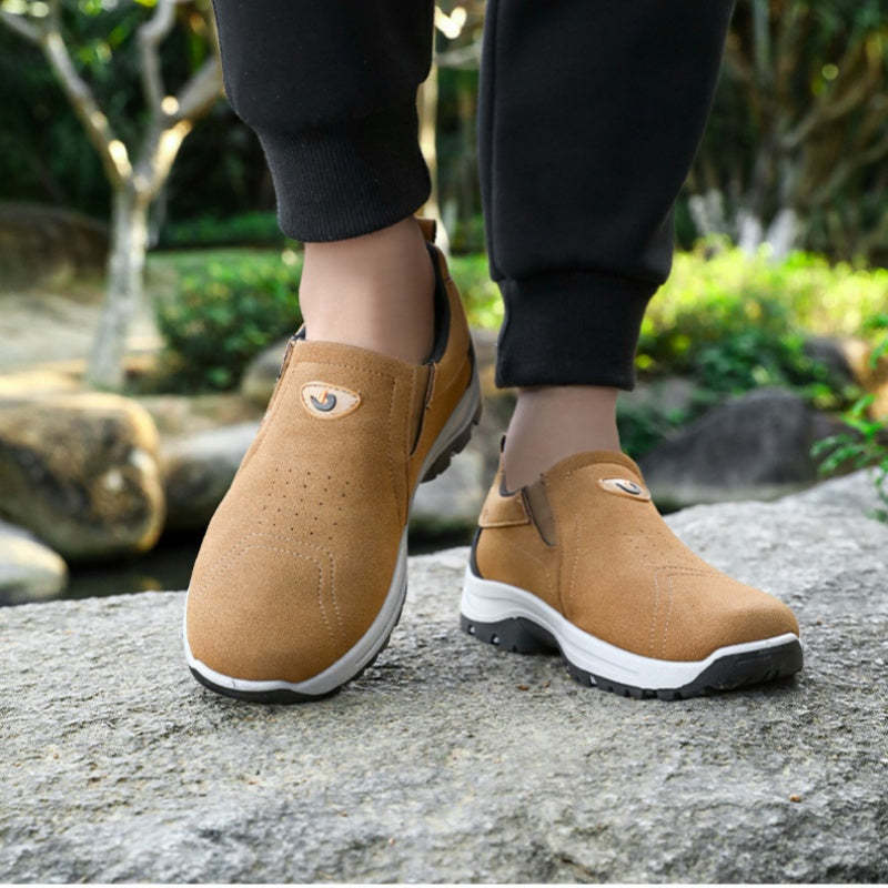 Men's Comfortable Breathable Lightweight Double Layer Waterproof Wide Toe Walking Shoes Orthopedic Shoes-SCSLUXE