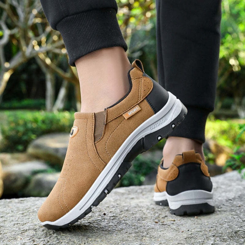 Men's Comfortable Breathable Lightweight Double Layer Waterproof Wide Toe Walking Shoes Orthopedic Shoes-SCSLUXE