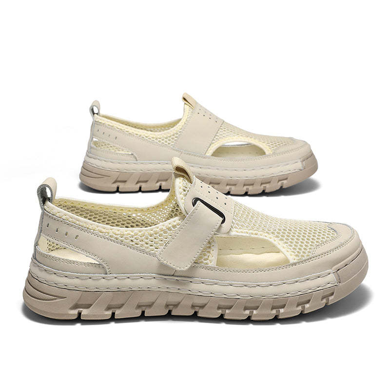 (⏳49% OFF)Men's Mesh Fisherman Sandals – Hook & Loop, Non-Slip for Wading & Fishing