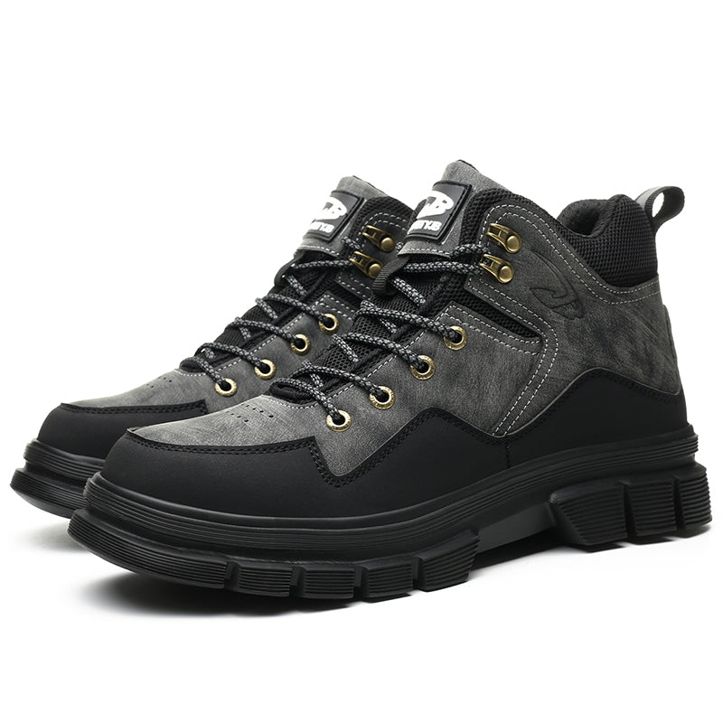 Men’s Steel Toe Outdoor Boots Work Boots Motorcycle Boots – Safety ,Indestructible, Anti-Smash, Puncture-Proof, Waterproof-SCSLUXE