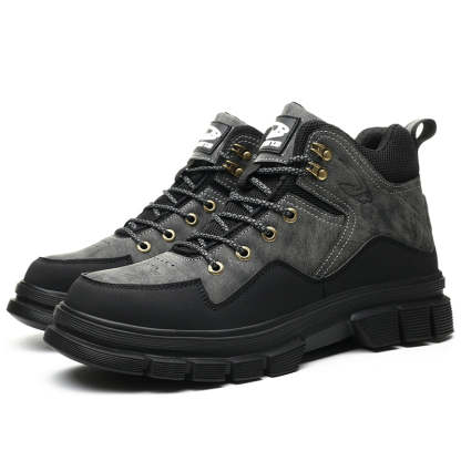 Men’s Steel Toe Outdoor Boots Work Boots Motorcycle Boots – Safety ,Indestructible, Anti-Smash, Puncture-Proof, Waterproof-SCSLUXE