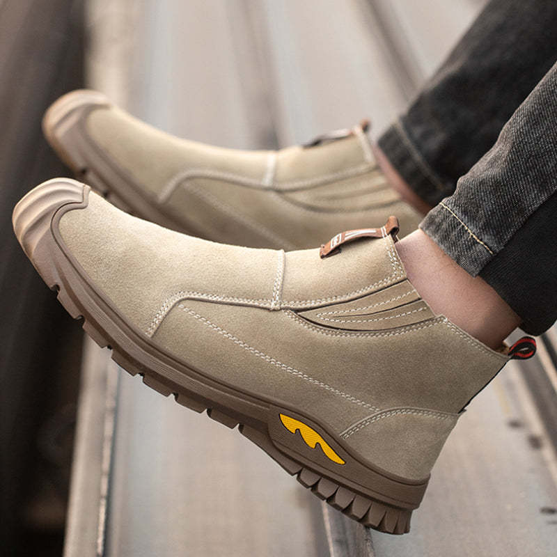 (🤜Work Hard for 5+ Years) Men's Anti-Smash Anti-Puncture Comfortable Lightweight Work Boots Waterproof Breathable Hiking Boots-SCSLUXE