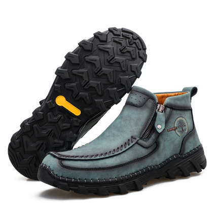 (⏰NOW ON: 49% OFF Sale! 🔥)Men's Premium Motorcycle Boots – Hand-Stitched Genuine Leather, USMCA Recommended - Wide Toe, Waterproof, Anti-Slip, Anti-Sprain, Ortho Support, Suitable for Riding, Work, Driving, Hiking-SCSLUXE