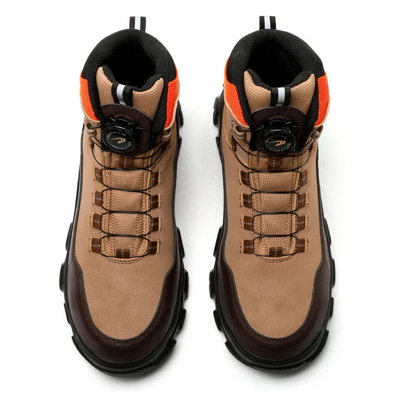 Men's Steel Toe Hand Stitched Cow Leather Boots Motorcycle Boots Work Boots Hiking Boots