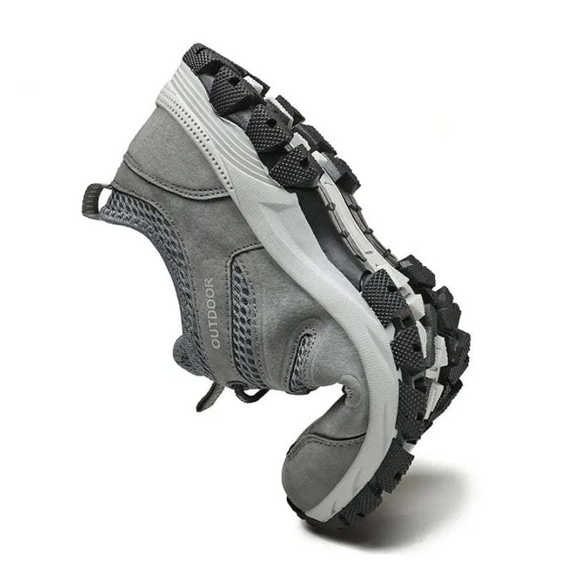 Men's Genuine Leather Breathable Lightweight Arch Support Hiking Orthopedic Shoes