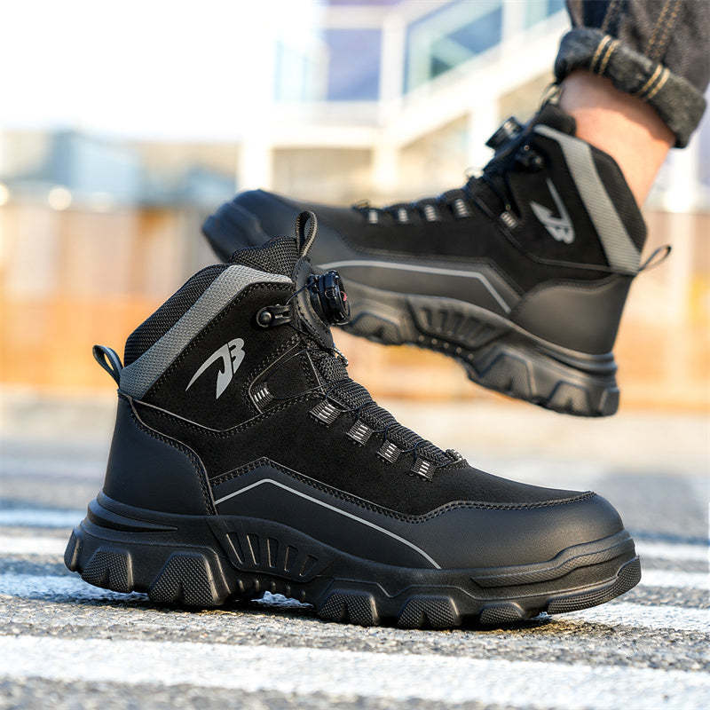 Men's Steel Toe Hand Stitched Cow Leather Boots Motorcycle Boots Work Boots Hiking Boots