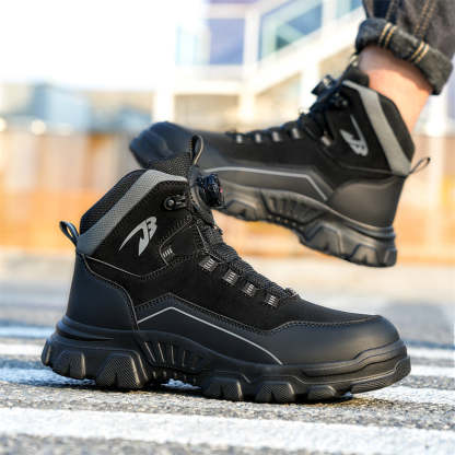 Men's Steel Toe Hand Stitched Cow Leather Boots Motorcycle Boots Work Boots Hiking Boots