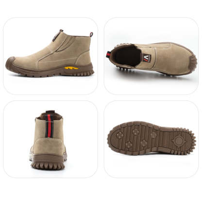 (🤜Work Hard for 5+ Years) Men's Anti-Smash Anti-Puncture Comfortable Lightweight Work Boots Waterproof Breathable Hiking Boots-SCSLUXE