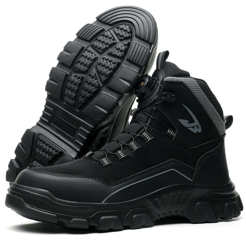 Men's Steel Toe Hand Stitched Cow Leather Boots Motorcycle Boots Work Boots Hiking Boots