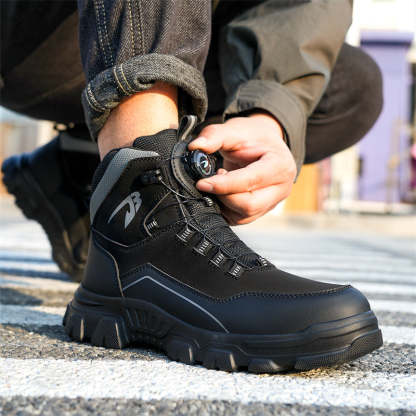 Men's Steel Toe Hand Stitched Cow Leather Boots Motorcycle Boots Work Boots Hiking Boots