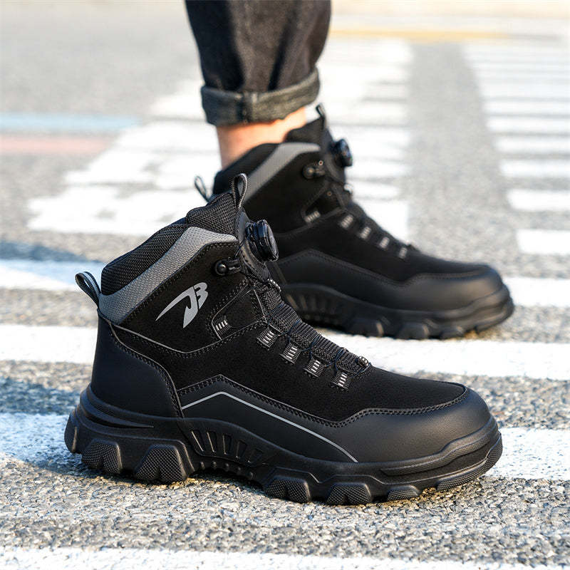 Men's Steel Toe Hand Stitched Cow Leather Boots Motorcycle Boots Work Boots Hiking Boots