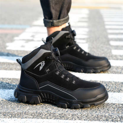 Men's Steel Toe Hand Stitched Cow Leather Boots Motorcycle Boots Work Boots Hiking Boots