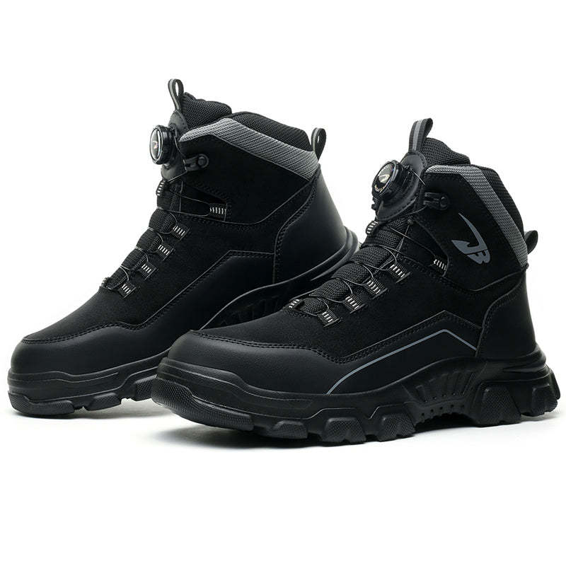 Men's Steel Toe Hand Stitched Cow Leather Boots Motorcycle Boots Work Boots Hiking Boots