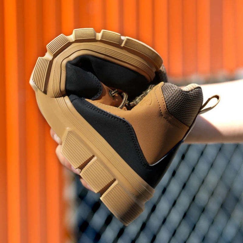 Men’s Steel Toe Outdoor Boots Work Boots Motorcycle Boots – Safety ,Indestructible, Anti-Smash, Puncture-Proof, Waterproof-SCSLUXE