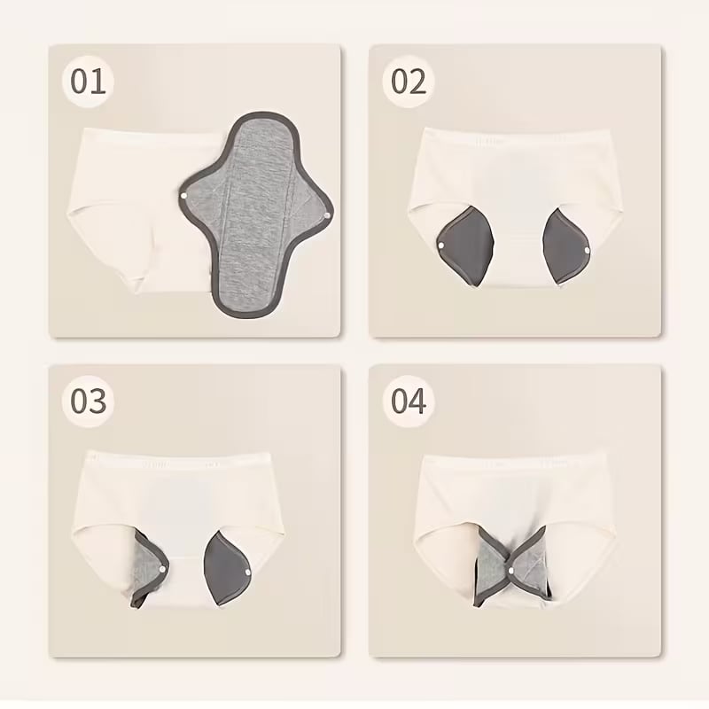 Washable Incontinence Pads for Elderly Care - 4-Pack with Leak-Proof Design 