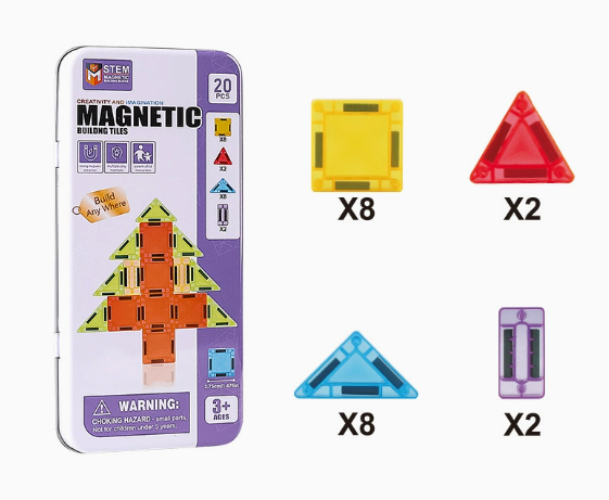 Mini Magnetic Tile Toys with Iron Box✨