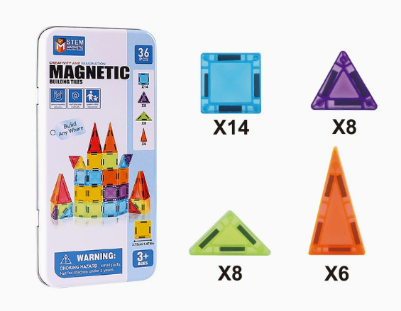 Mini Magnetic Tile Toys with Iron Box✨