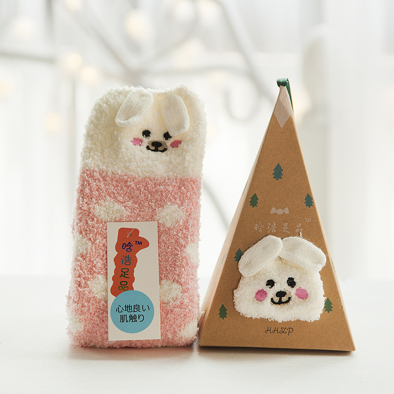 🔥Buy 3 Save $10🔥Buy 6 Save $20🔥Buy 9 Save $30🔥Coral Fleece Christmas Stockings – Cartoon Gift Triangle Box (Couples/Kids/Family) 🎄