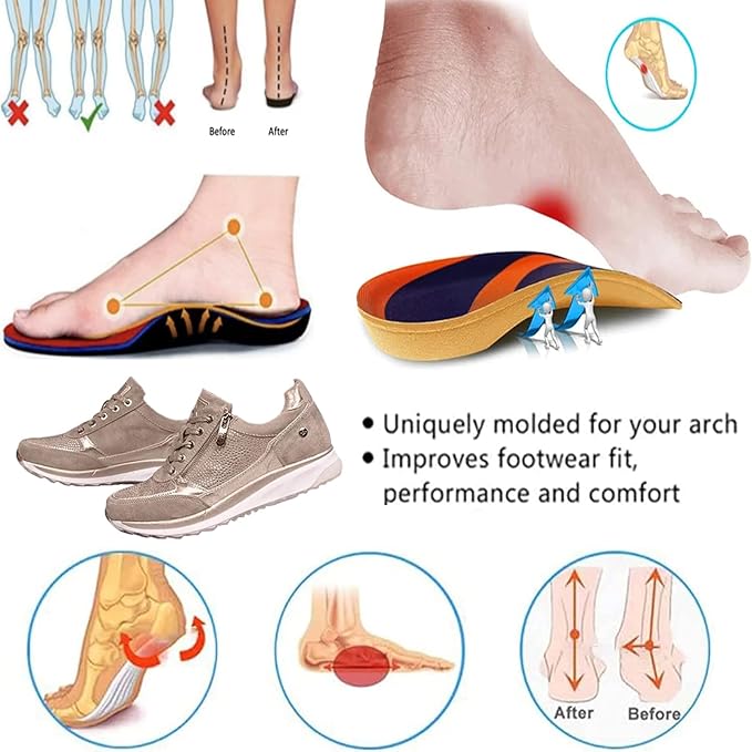 Orthopedic Sneakers with Zipper, Women's Orthopedic Athletic Shoes with Arch Support, Comfortable Slip-On Tennis Shoes
