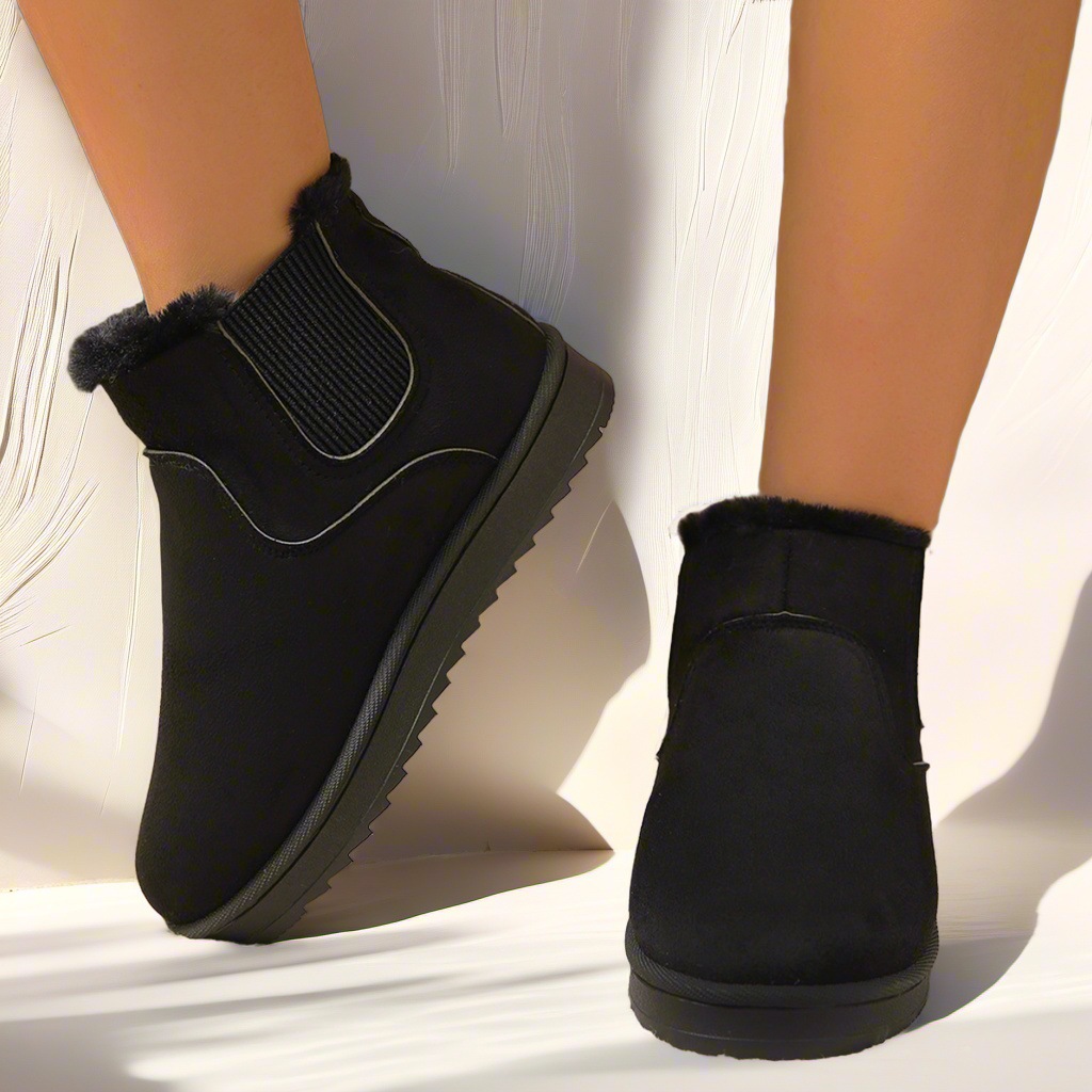 New Women Comfort Casual Round Toe Slip-On Warm Snow Boots With Thick Sole