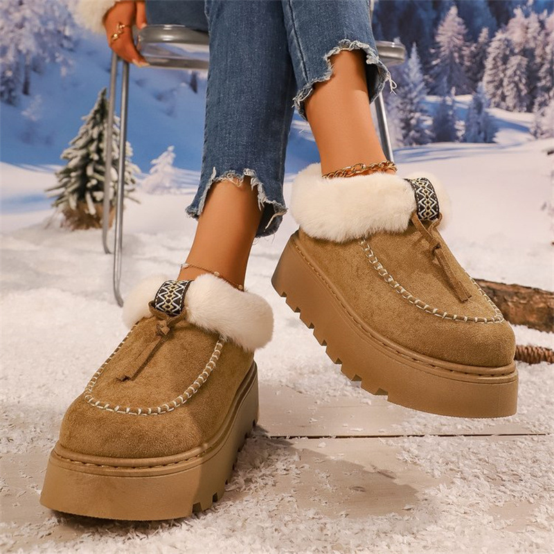 Winter New Thick-Soled Fleece-Lined Tassel Snow Boots
