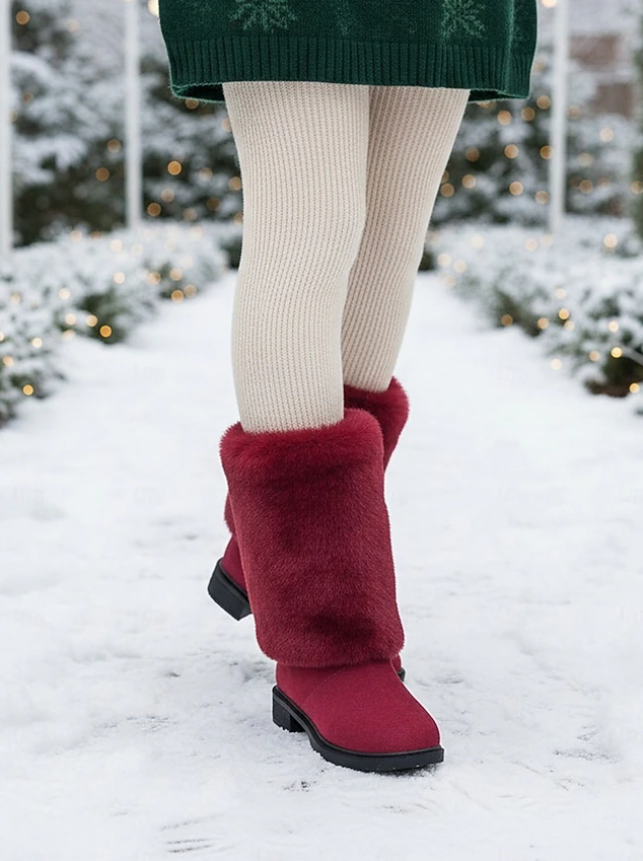 Long Faux Fur Cuff Winter Boots: Cozy & Vibrant Styles for Cold Days
