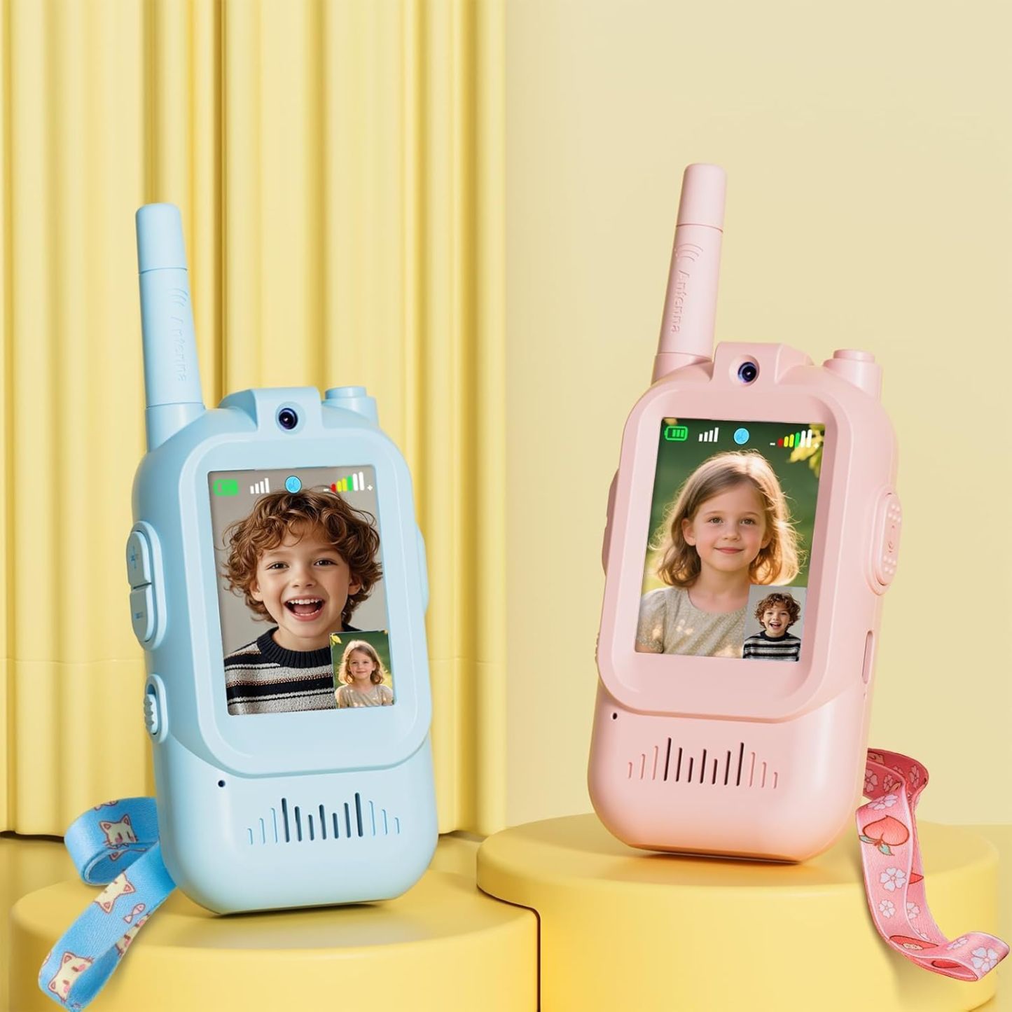 Video Walkie Talkies for Kids, Handheld 2 Pack Rechargeable Video Intercom Kids Walkies Talkies