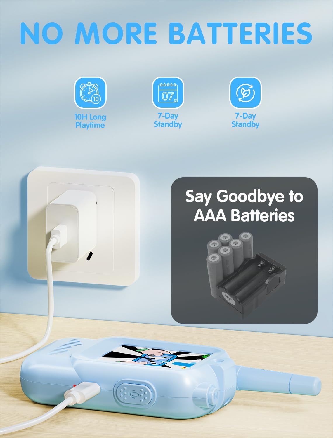 Video Walkie Talkies for Kids, Handheld 2 Pack Rechargeable Video Intercom Kids Walkies Talkies