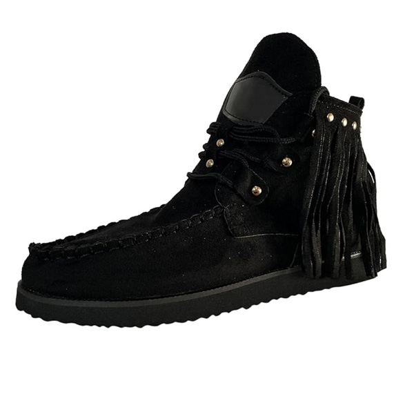 (⏳NOW ON: 50% OFF Sale! 🔥)Women’s Boho Fringe Ankle Boots – Soft Suede