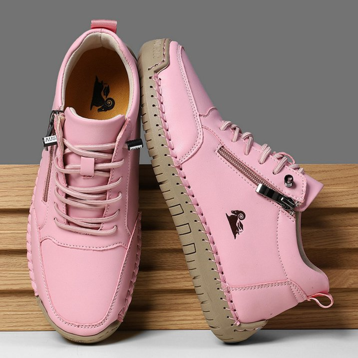  (⏳NOW ON: 70% OFF Sale! 🔥)Women's Flat Low Top Casual Fashion Leather Sneakers Round 