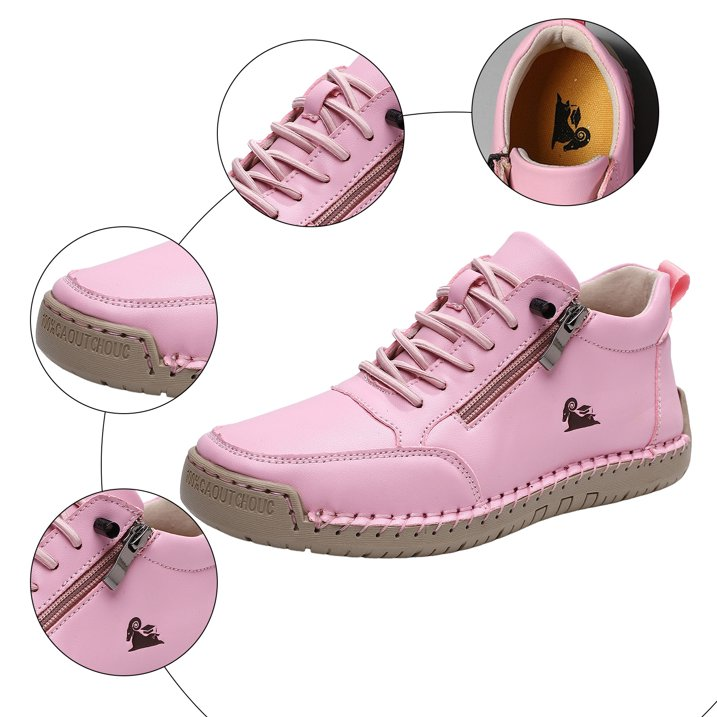  (⏳NOW ON: 70% OFF Sale! 🔥)Women's Flat Low Top Casual Fashion Leather Sneakers Round 