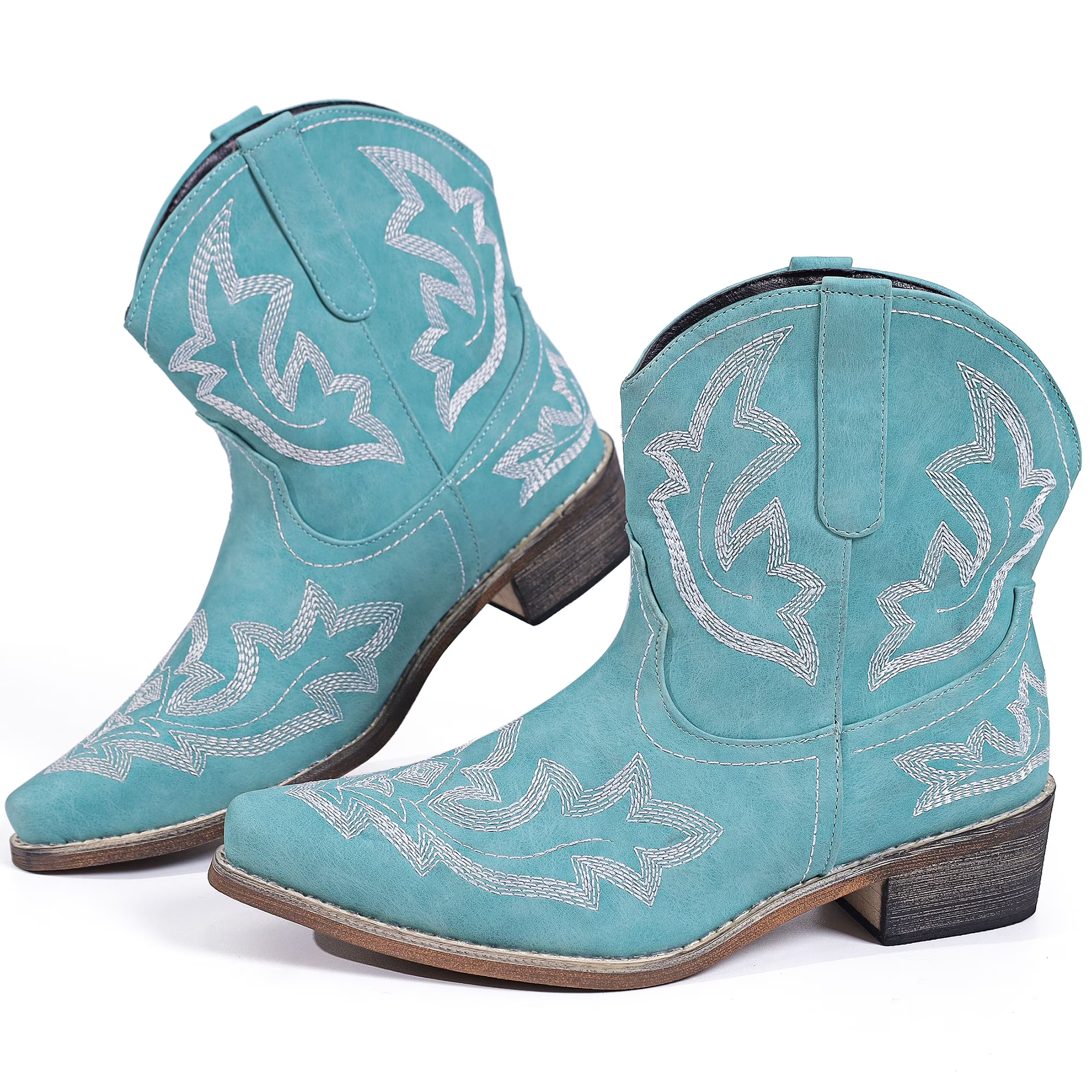 (⏳NOW ON: 49% OFF Sale! 🔥)Women’s Western Cowgirl Ankle Boots – Embroidered Pointed Toe Booties