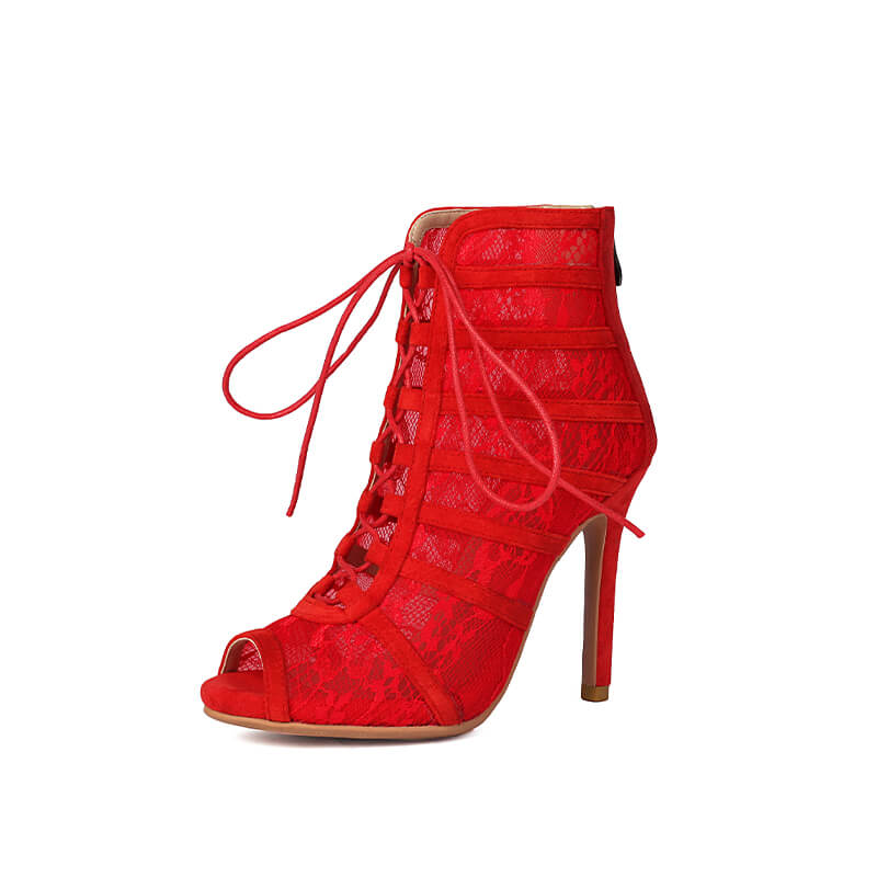 Lace Hollow Stiletto Dance Boots