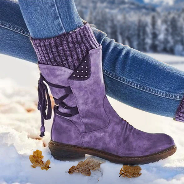 (⏳NOW ON: 70% OFF Sale! 🔥)Women’s Winter Warm Plush Boots – Strap Design, Plus Size, Waterproof, Soft Lightweight Anti-Slip Sole