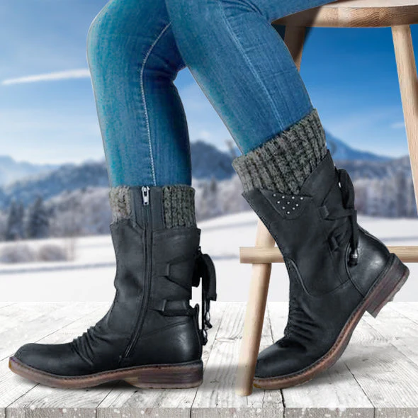 (⏳NOW ON: 70% OFF Sale! 🔥)Women’s Winter Warm Plush Boots – Strap Design, Plus Size, Waterproof, Soft Lightweight Anti-Slip Sole