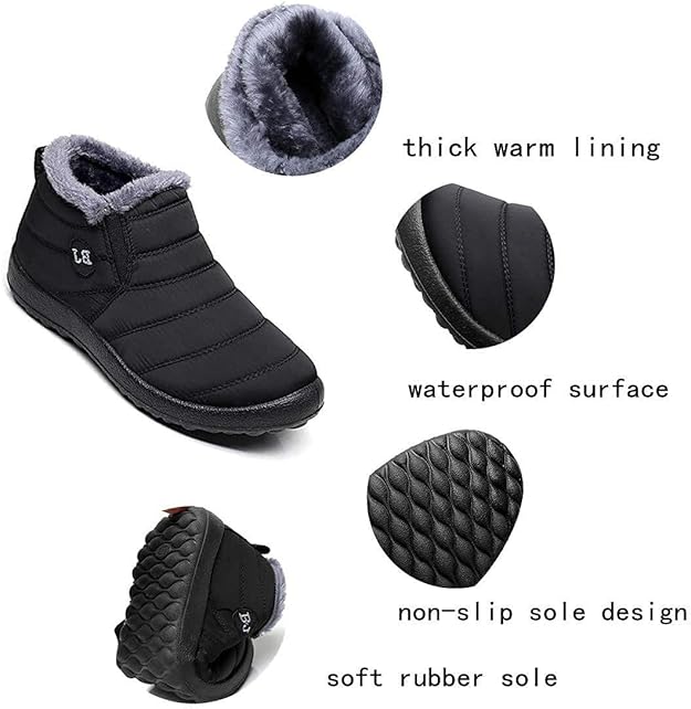 Winter Snow Boots for Women Anti-Skid House Shoes Ankle Boots Indoor Outdoor