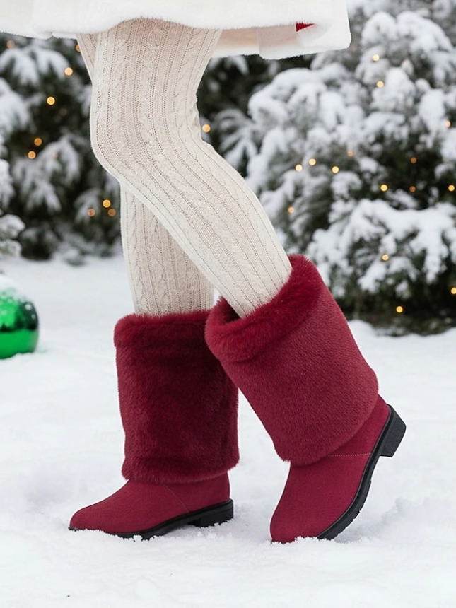 Long Faux Fur Cuff Winter Boots: Cozy & Vibrant Styles for Cold Days