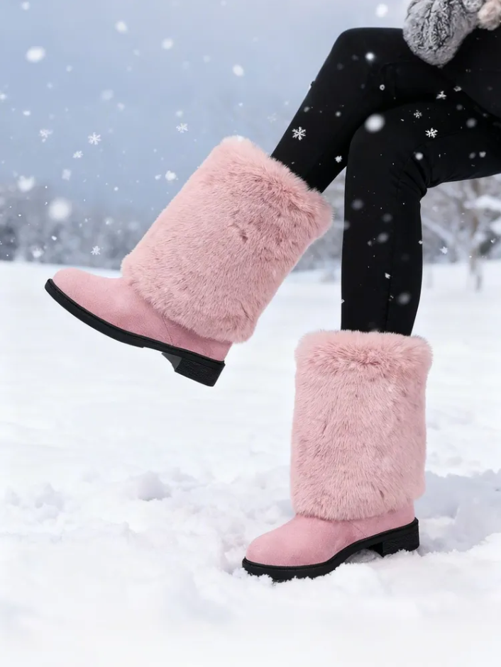 Long Faux Fur Cuff Winter Boots: Cozy & Vibrant Styles for Cold Days