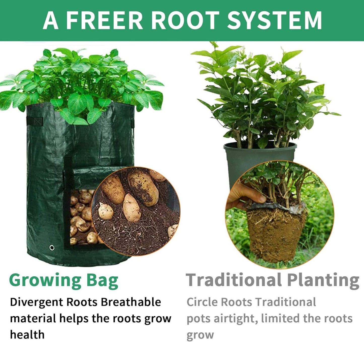 10 Gallon Potato Grow Bags with Harvest Window 